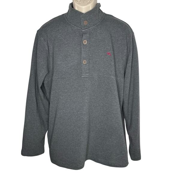 Tommy Bahama Other - Tommy Bahama Men's XL Gray 1/4 Quarter Zip Mock Neck Pullover Jacket Sweatshirt